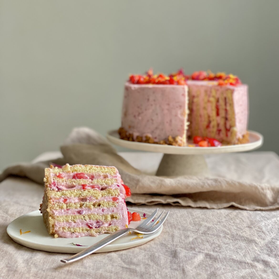 Erdbeer-Wickeltorte