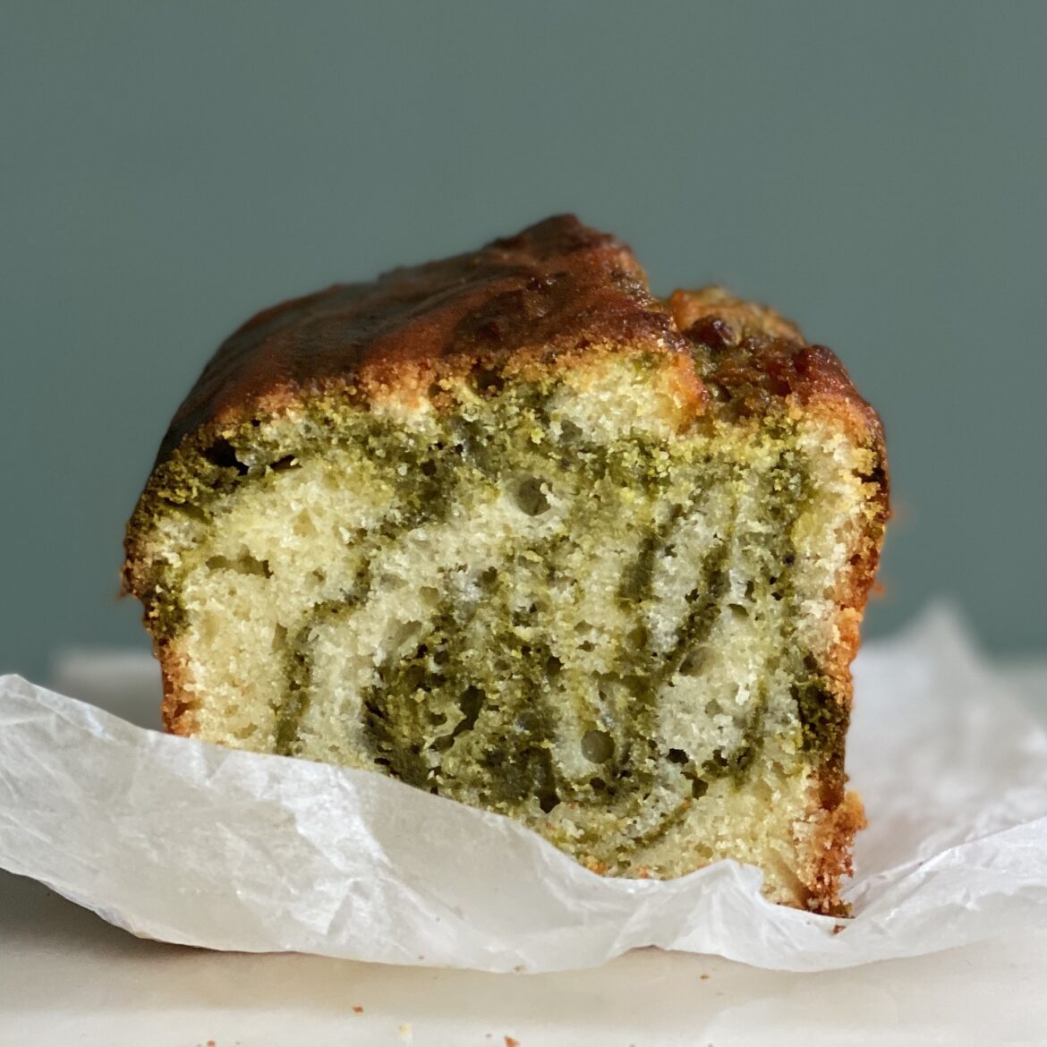 Zitronenkuchen mit Matcha Tee