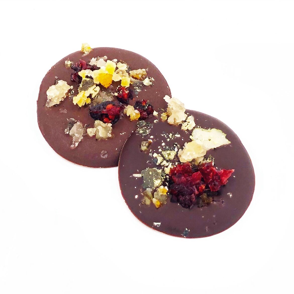 Schokotaler mit Früchten